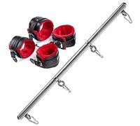 Jouets De Bondage Pour Couples Bdsm Barres D'écartement En Acier Inoxydable Barres D'écartement Réglables écarteurs De Jambes Avec Collier En Cuir Poignets De Cou Poignets De Pied Systèmes De Retenue
