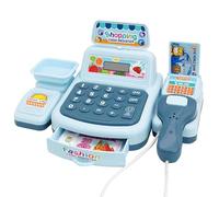 Jouets de caisse enregistreuse pour enfants de 3 à 5 ans, caisse enregistreuse interactive avec scanner pour un jeu imaginatif et un apprentissage du comptage, la numérisation, du jouet d'impres