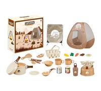 Jouets de camping en plein air - Pretend Play Camp Gear Tools Kitchen Toys, Safe Fake Picnic Utensils With Durable Portable Storage | Fun Outdoor Campfire Toy Set For Kids Pretend Play Adventure