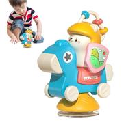 Jouets de chaise haute avec aspiration, jouet de la ventouse de chaise haute,Activité d'aspiration de dessin animé jouet collant - Baby Disting Chew Table Spinner pour voiture et poussette