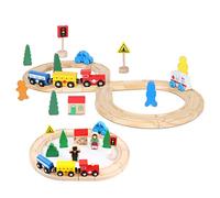 Jouets de Chemin de Fer en Bois pour Tout-Petits 33 pièces avec Rails, Convient pour Thomas, Brio, kit de Rails en Bois, Jouets ferroviaires, Cadeaux pour Filles et garçons 3 4 5 6 Ans