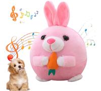 Jouets de chien interactifs en forme d'animaux mignons qui peuvent sauter, chanter et parler USB des jouets en peluche lavables à fermeture à glisse rechargeable pour les garder occupés, lapin