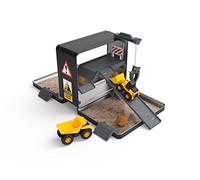 Jouets de Construction CAT, Set de Jeu de Construction Store N Go avec étui de Voyage, 3 Ans et +, 2 Petites Machines, véhicules et Assortiment d’Accessoires de Chantier