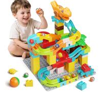 Jouets de Construction de Chemin de Billes, 90 pcs Enfants STEM Jeu de Billes Ensemble d'éléments de Chemin de Fer pour 3 4 5 6 Ans