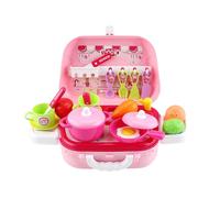 Jouets De Cuisine Pour Enfants, 27 Pièces/Ensemble, Vaisselle Avec Valise, Jouet Pour Enfants