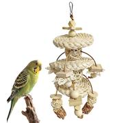 Jouets de déchiquetage d'oiseaux - Déchiqueteuse en bois naturel tissé pour oiseaux, pour aras, inséparables, becs, meulage du bec, soulage l'ennui des cages