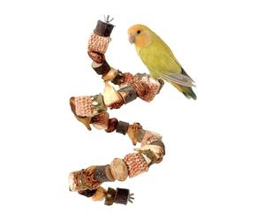 Jouets de déchiquetage pour perroquets - Activité de recherche de nourriture en bois naturel de 50 cm, bûche à mâcher d'ananas et de noix, salle d'escalade d'échelle d'oiseau, blocs de lissage, enrich