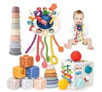 Jouets de dentition empilables, ensemble de jouets sensoriels colorés,Ensemble de blocs empilables | Cube d'entraînement à la motricité, jouets d'apprentissage éducatif précoce, blocs de dentition