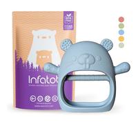 Jouets de dentition Infatot® pour bébés de 0 à 6 mois - Chipmunk - Anneau de dentition portable en silicone, jouet de dentition pour bébé, jouet de dentition sûr à mâcher pour bébé - Bleu