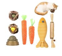 Jouets de dentition pour chat | Ensemble d'outils de nettoyage buccal résistant aux morsures - Outil de nettoyage des dents de chat, jouets pour chaton pour l'intérieur, soulage l'ennui, améliore la