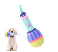 Jouets de dentition pour chiot - Accessoires à mâcher sonores en peluche, jouets en forme de microphone, fournitures de nettoyage dentaire flexibles favorisant des habitudes de morsure saines | Confor