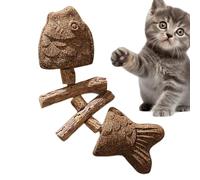 Jouets de Dentition pour Les Chatons,Bâtonnet Dentaire en Os de Poisson | Jouet à Mâcher en Bois Interactif pour Les Chats pour Réduire l'Ennui et Promouvoir Une Bonne Santé