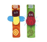 Jouets De Dessin Animé Pour Bébé De 0 À 12 Mois, Hochets Pour Nouveau-Né, Chaussette En Peluche Douce, Hochet De Poignet, 2 Pièces