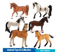 Jouets de ferme animaux cheval Figurines Lusitano Falabella quart jouet chevaux étalon de lointain Figurines d'animaux figurine d'action cadeaux pour enfants Pinto 6