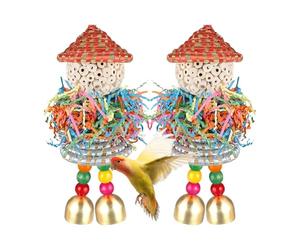 Jouets de fourrage pour Oiseaux - Boule d' en métal 20 cm | 2 Jouets à picorer | Boules de fourrage pour perroquets, perruches, cacatoès et enrichissement des Oiseaux domestiques