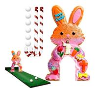 Jouets de Golf de Lapin de Pâques - Activité de Divertissement Portable de 35 cm | Terrain de Golf Couvert avec Clubs et balles pour , Adultes, réunion de Famille, fête, Maison intérieure, sel