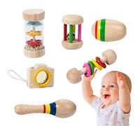 Jouets De Hochet En Bois, Hochets, Hochets À Main En Bois Naturel, Jouets, Instruments De Musique Portatifs Pour L'éducation Précoce, Jouets Sensoriels Pour Garçons Et Filles, Bé