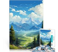 Jouets de Jeu Art des Montagnes Puzzle 1000 pièces pour Adultes 38x52cm avec Affiche et Feuille de Questions correspondantes à partir de 14 Ans