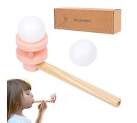 Jouets De Jeu De Boules De Pipe Flottantes - Bois De 5,90 Pouces | Jouet De Soufflage De Balle | Jouet En Mousse Pour | Tige De Soufflage En Bois | Jeu D'équilibre Flottant Pour Le Jeuu Intéri