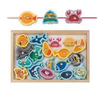 Jouets de Jeu de pêche en Bois - Jouets de pêche d'apprentissage préscolaire,Jeu de pour Tout-Petits, Jouets de magnétiques pour, Cadeau pour