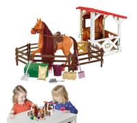 Jouets de jeu d'écurie pour chevaux, ensemble de jeu de club de chevaux - Figurine Horse Toys Ensemble de jeu d'équitation détachable,Faire semblant de jouer avec un animal - Club équestre réaliste po