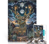 Jouets de Jeu pour Cadeau Familial Cerf Fantastique Puzzles de 1000 pièces pour Adolescents 38x52cm Œuvre d'art à partir de 14 Ans