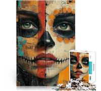 Jouets de Jeu stimulants Femme du Jour des Morts Puzzles pour Adolescents 1000 pièces 38x52cm Excellent Cadeau pour Les Jeux pour Les 14 Ans et Plus