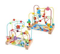 Jouets De Labyrinthe De Perles En Bois, Table De Jeu De Piste Sensorielle, 21x20x15 Cm, Jouet De Labyrinthe De Perles De Montagnes Russes En Bois, Activités Éducatives, Activité D'apprentissage Précoc