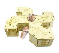 Jouets de labyrinthe tunnel pour hamster et jeux de puzzle en bois | Jouets d'entraînement tunnel pour animaux de compagnie pour gerbille, chinchilla, furet, lapin et hérisson | Accessoires de cage