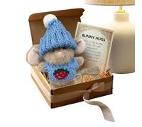 Jouets de lapin doux - Peluche en velours 4 pouces, mini figurine rRabbit portable à câliner | d'animal en peluche mignonne pour anniversaire de fille et de garçon, canapé de bureau intérieur e