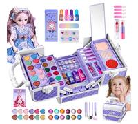 Jouets De Maquillage Pour Filles - Jouet Éducatif Multifonctionnel, Kit Dè Beauté Lavable 43 Pièces, Kìt D́e Màquillage Pòur Fille | Valise Dë Maq̃uillage Colorée Ďe Rêve Violette Poûr Les Tout-petits
