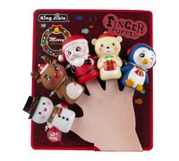 Jouets de Marionnettes à Doigts,Marionnettes à Doigts de Noël - 5X Jouet de marionnette de jeu de Noël,Jouet d'apprentissage de l'heure du conte de dessin animé, figurines de marionnettes à doigt du p