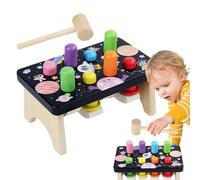 Jouets de marteau pour tout-petits, jouet de marteau en bois pour enfants - Jeu de butée de banc coloré avec maillet - Jouets éducatifs préscolaires à moteur fin pour filles