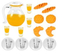 Jouets de Miniatures Alimentaires Boissons, Mini Nourriture Jouet, Nourriture Miniature 1/12 Accessoires de Cuisine Miniatures pour Maison de Poupée avec Pain Vaisselle Miniature Petit Déjeuner