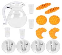 Jouets de Miniatures Alimentaires Boissons, Mini Nourriture Jouet, Nourriture Miniature 1/12 Accessoires de Cuisine Miniatures pour Maison de Poupée avec Pain Vaisselle Miniature Petit Déjeuner