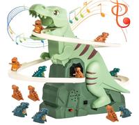 Jouets de montagnes russes pour les tout-petits Jouets de dinosaures pour enfants sûrs avec lumières et sons dynamiques Montagnes russes éducatives pour tout-petits avec 12 dinosaures mignons pour.