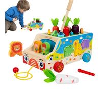 Jouets De Motricité Fine - Jeu De Récolte De Carottes, Puzzle De Tri De Formes À 1 Compte Pour Le Développement Précoce, Outil De Coordination En Bois Avec Des Légumes Colorés, Fourniture Éducative, K