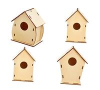 Jouets De Noël 4 Pièces Maison en Bois Jouet Cabane en Rondins Faite À La Main pour Le Jeu Imaginatif des Garçons Et des Filles
