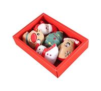 Jouets de Noël pour chats d'intérieur - Jouets de Noël avec herbe à chat, jouets interactifs en peluche pour chats | 5 jouets amusants pour chaton, jouets à mâcher mignons avec camp