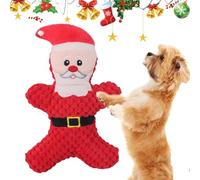 Jouets de Noël remplis pour chiens : peluche à mâcher avec son, design festif, construction douce et durable, compagnon de jeu attrayant | Jouet interactif à mâcher pour chien pour cac