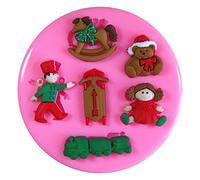 Jouets de Noël traditionnel soldat, poupée, ours, train à gâteau moule moule en silicone pour décoration gâteau glaçage de gâteaux Sugarcraft outil de fées Blessings