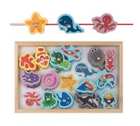 Jouets de pêche en Bois | Jeux de pêche magnétiques 2 en 1 sûrs et inoffensifs,Jeux de magnétiques avec des Poissons vifs, Jeu de pour Tout-Petits, Cadeau d'anniversaire de Pâques pour Gar