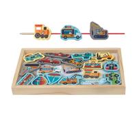 Jouets de pêche en bois - Jeux de pêche magnétiques au design vif et adapté aux - Jeux de pêche magnétiques avec poissons vifs - Jeu de pêche pour tout-petits, anniversaire, Pâques, gestes