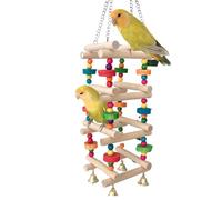 Jouets De Perroquet, Accessoires En Cage En Bois, Support De Jeu D'oiseaux, Conception De Bois Naturel De Sécurité, Jouet D'activité D'escalade Enrichissant, 1 Set Pour Les Perruches Pochettes Adultes
