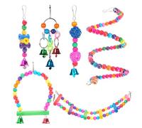 Jouets de Perruche D'oiseau,Balançoire de Perruche D'oiseau Mâchant des Jouets Suspendus pour Perruche Conure Cockatiel Mynah Love Birds Finch