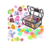 Jouets de piscine de pierres précieuses de plongée 40 pièces, y compris un ensemble de diamants colorés, coffre au trésor de jou