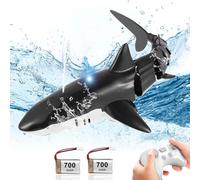 Jouets de piscine, jouets de requin télécommandés pour garçons, jouets de bain pour enfants, jouets de bateau RC haute simulation avec lumière et pulvérisation d'eau, cadeau pour garçons et filles