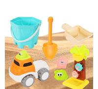 Jouets de plage - Ensemble de 7 jouets de plage | Pelle de pelleteuse amusante de dessin animé | Pour les familles en plein air, la piscine, l'eau, la natation, la plongée, les vacances d'été, pour