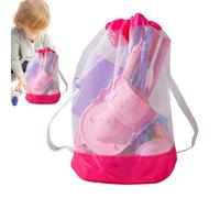 Jouets de plage - Jouets de plage en maille | Les enfants jouent avec seau pliable et sac en maille | Comprend des moules | Râteau | Mot pour la cour arrière | Piscine, cueillette