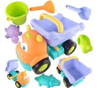 Jouets de Plage pour Enfants, Set Complet avec Camion, Seau, Pelle, Râteau et Moules de Sable, dès 3 Ans